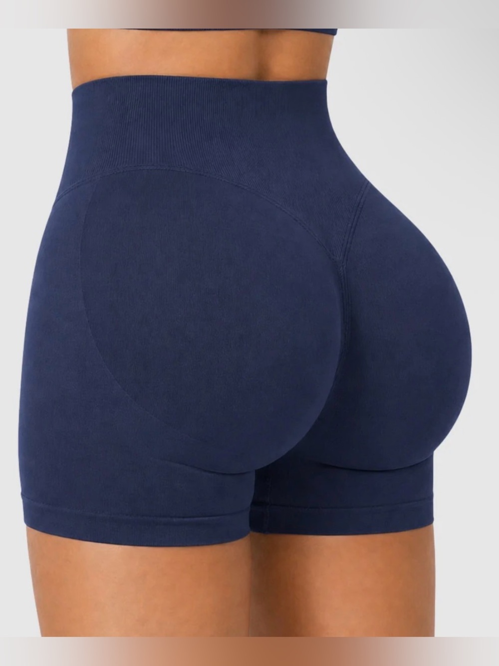 High-Waist Seamless Sculpting Women’s Shorts — Navy